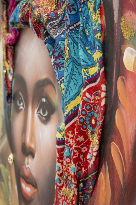 Tablou cu femeie africană și turban colorat - CreativDeco [2]
