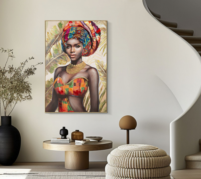 Tablou cu femeie africană și turban colorat - CreativDeco [6]
