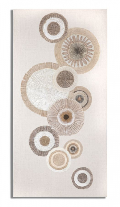 Tablou Circola cu insertii, panza, bej crem - CreativDeco.ro [1]