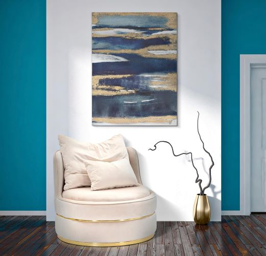 Tablou Dark Blue, canvas/lemn pin [2]