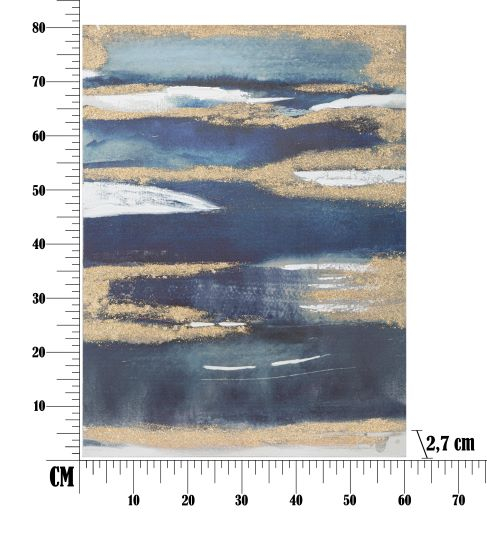 Tablou Dark Blue, canvas/lemn pin [6]