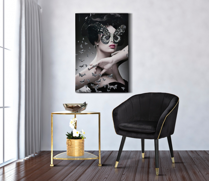 Tablou Dark Lady, handmade cu aplicatii [2]