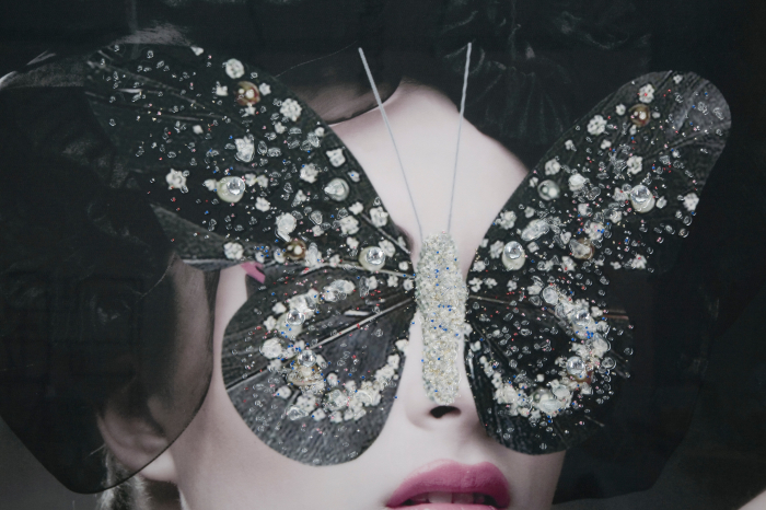 Tablou Dark Lady, handmade cu aplicatii [4]