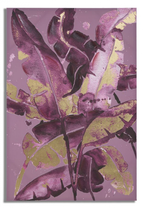 Tablou Dark Leaves, canvas, multicolor - CreativDeco.ro [1]