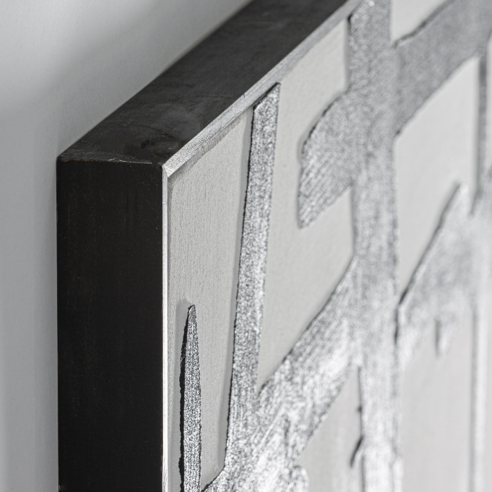 Tablou decorativ abstract alb-negru cu design grafic Ezrah [2]