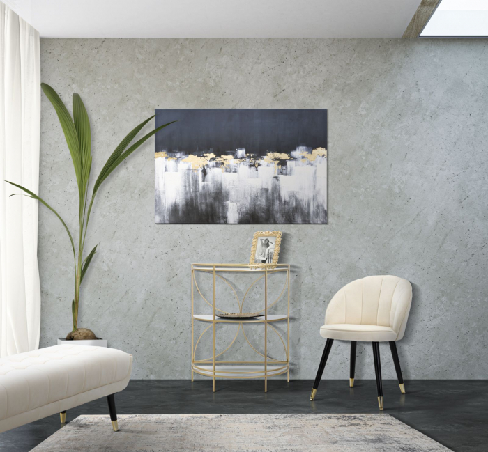 Tablou urban abstract cu accente aurii, artă murală 80x120 cm [5]