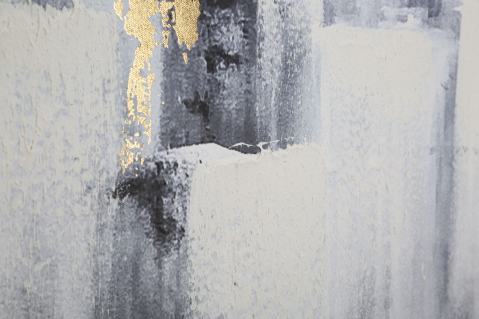 Tablou urban abstract cu accente aurii, artă murală 80x120 cm [4]