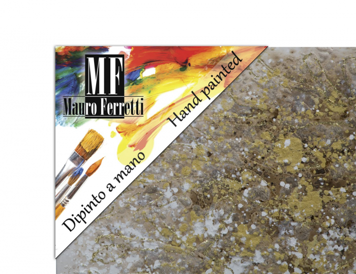 Tablou copac aurit 180x60 cm – artă decorativă glam în relief metalizat [7]