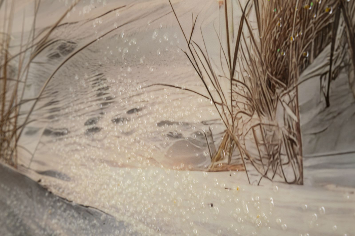 Tablou decorativ cu rama multicolor din lemn de brad si canvas Beach [4]