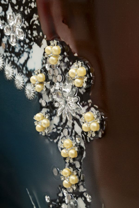 Tablou decorativ cu rama multicolor din lemn de brad si canvas Orleans [4]