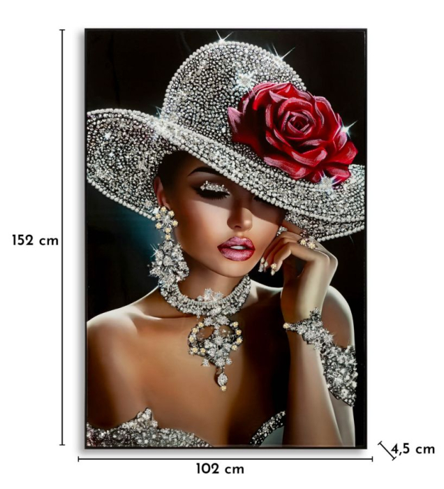 Tablou decorativ cu rama multicolor din lemn de brad si canvas Orleans [6]