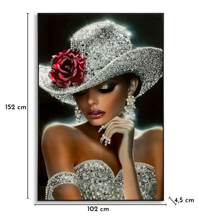 Tablou decorativ cu rama multicolor din lemn de brad si canvas Orleans model artistic [6]