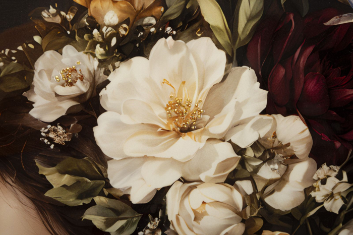 Tablou decorativ cu rama multicolor din lemn de brad si canvas Persian [4]