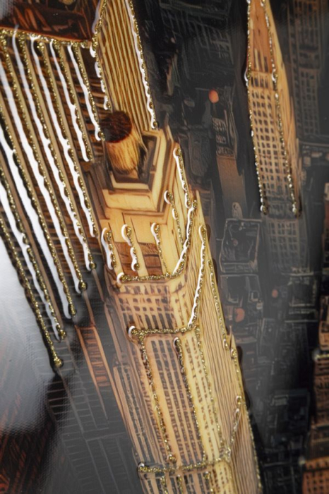 Tablou decorativ cu rama multicolor din lemn de brad si canvas [6]