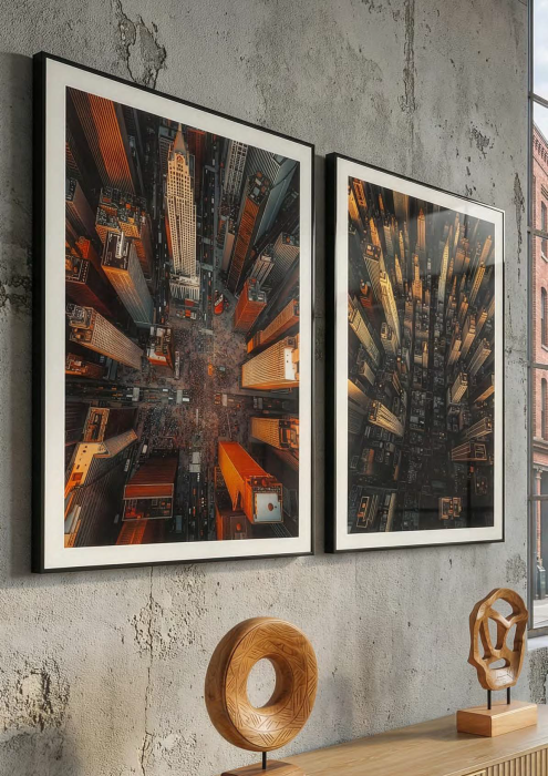 Tablou decorativ cu rama multicolor din lemn de brad si canvas [3]