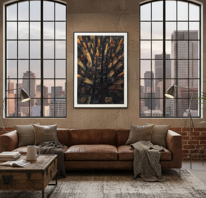 Tablou decorativ cu rama multicolor din lemn de brad si canvas [2]