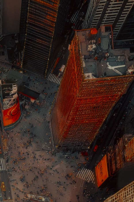 Tablou decorativ cu rama New York multicolor din lemn de brad si canvas [6]