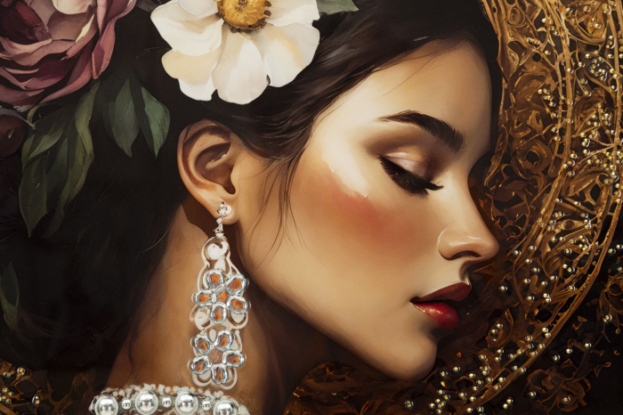 Tablou decorativ cu rama Persian multicolor din lemn de brad si canvas [3]