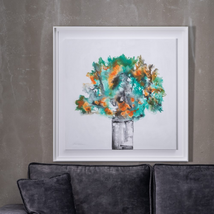 Tablou floral patrat pictura manuala eleganta [2]
