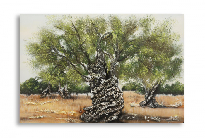 Tablou măslin mediteranean 120x80 cm – pictură naturală cu textură autentică [1]