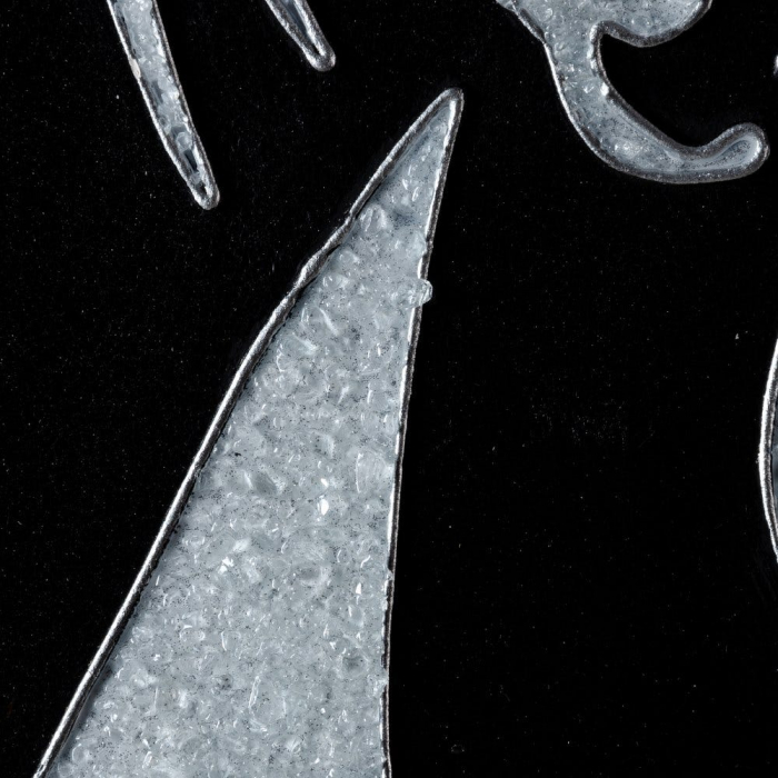 Tablou siluetă feminină glitter fundal negru canvas pătrat [3]