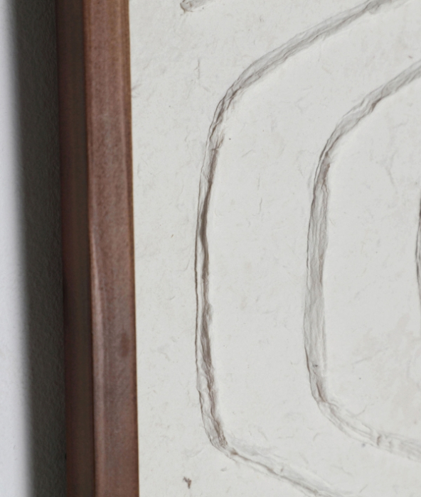 Tablou din panza alba cu model geometric in relief si rama din lemn Patrick [5]