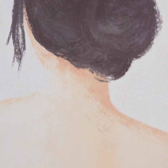 Tablou rotund siluetă feminină bej-negru – artă delicată modernă [2]
