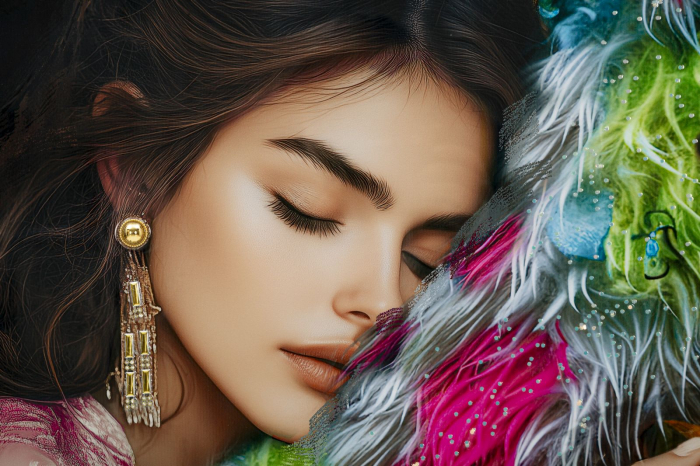 Tablou femeie leopard floral 52x102 cm – artă fantezistă cu simbolism și culoare [2]