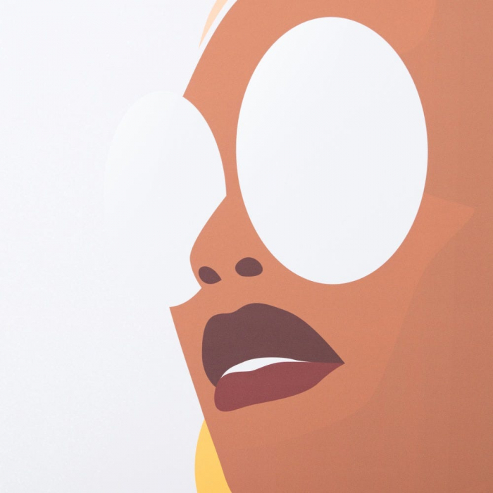 Tablou ilustrativ galben-portocaliu cu portret pop modern [2]