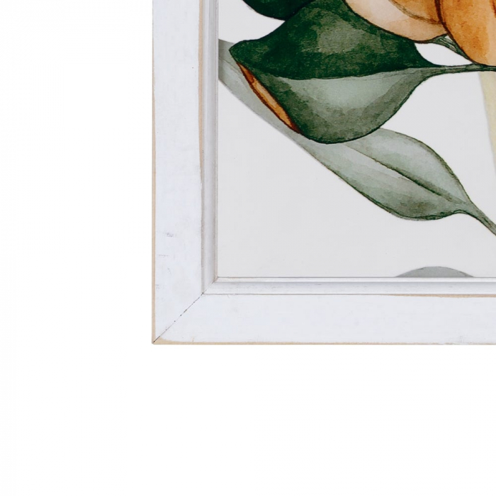Tablou floral pastel pe PVC transparent – ramă albă rustică 32x64 cm [5]