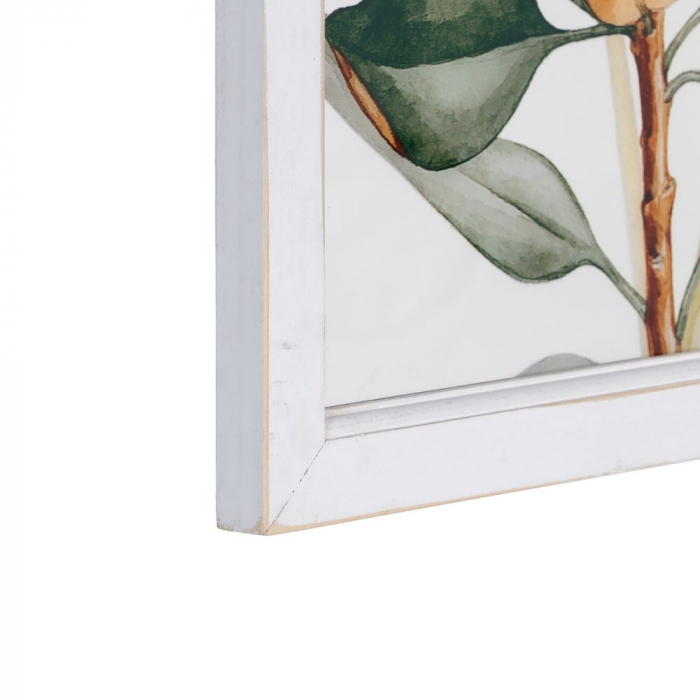 Tablou floral pastel pe PVC transparent – ramă albă rustică 32x64 cm [4]