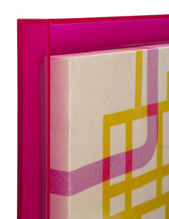 Tablou geometric multicolor fucsia 60x80 cm – compoziție vibrantă pe pânză [2]