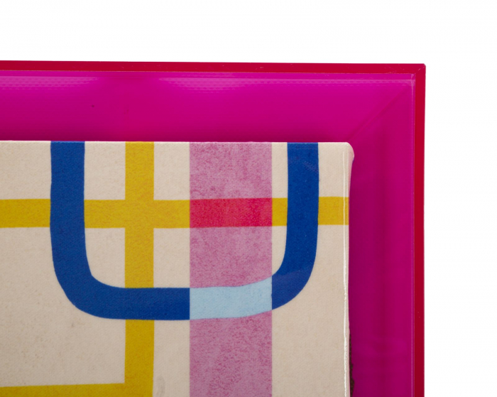 Tablou geometric multicolor fucsia 60x80 cm – compoziție vibrantă pe pânză [3]