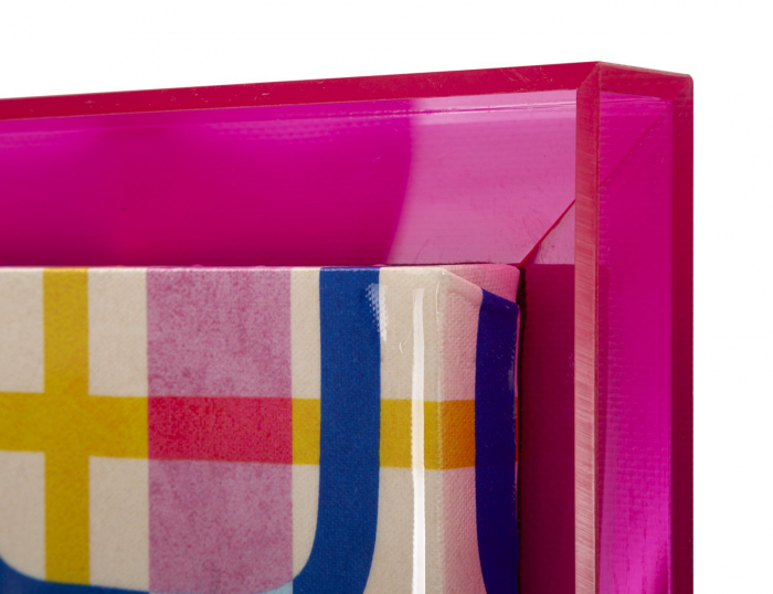 Tablou geometric multicolor fucsia 60x80 cm – compoziție vibrantă pe pânză [4]