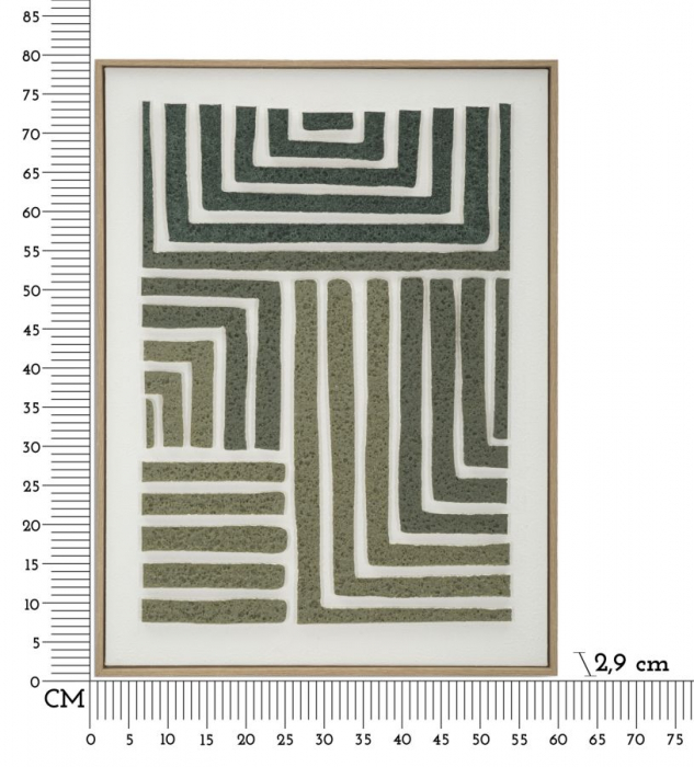 Tablou labirint geometric verde 60x80 cm – textură 3D pe pânză calmă [6]