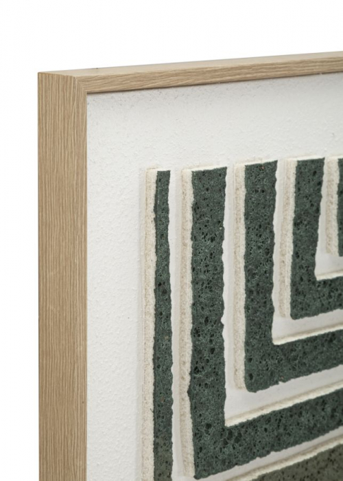 Tablou labirint geometric verde 60x80 cm – textură 3D pe pânză calmă [3]
