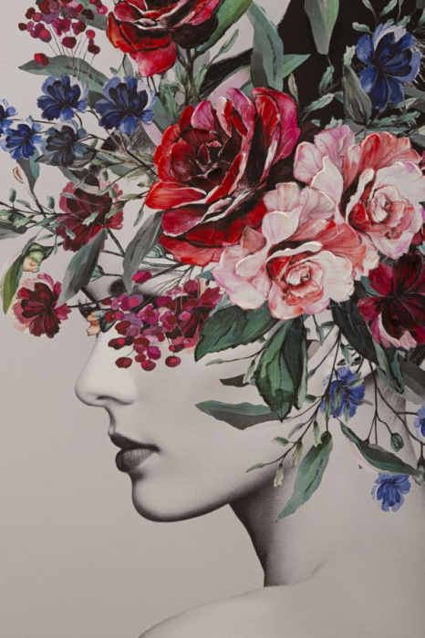 Tablou Lady Flower A, pictura pe panza, multicolor - creativdeco.ro [2]