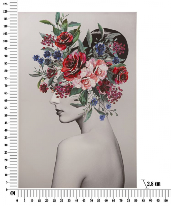 Tablou Lady Flower A, pictura pe panza, multicolor - creativdeco.ro [6]