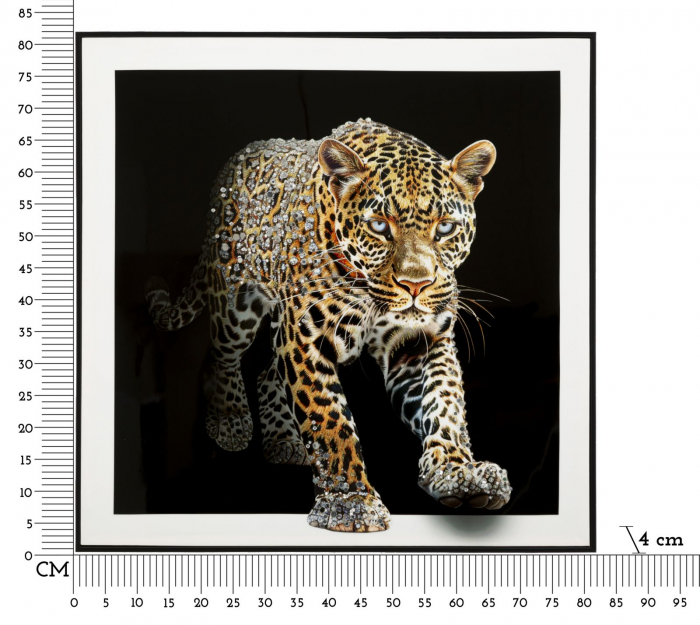 Tablou leopard cu detalii strălucitoare 82x82 cm – artă animalieră sofisticată [7]