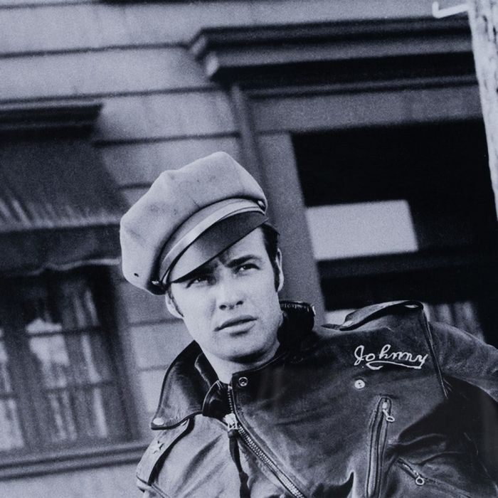 Tablou Marlon Brando alb-negru – sticlă cu ramă lemn, 73x103 cm [2]