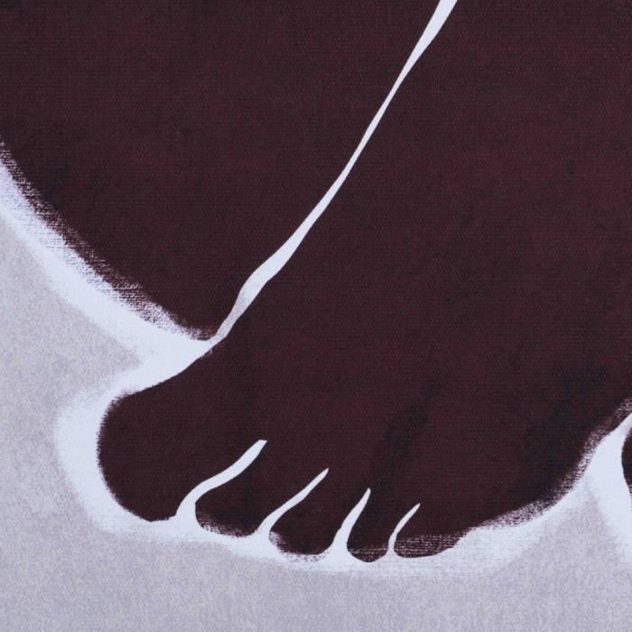 Tablou siluetă feminină alb-maro – canvas minimalist vertical 63x93 cm [3]
