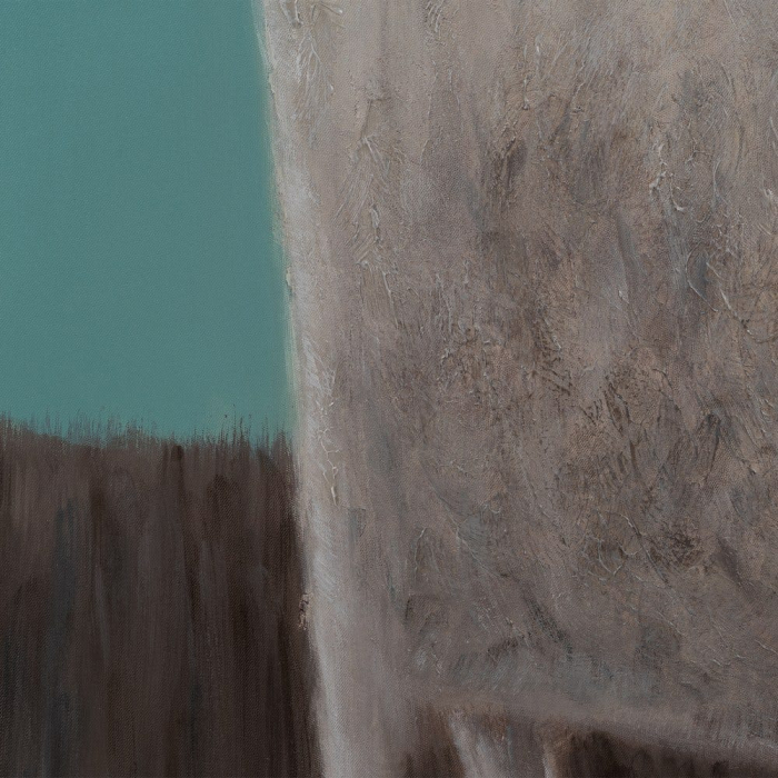 Tablou pictat manual oaie stilizată turcoaz vertical 90x120cm [3]