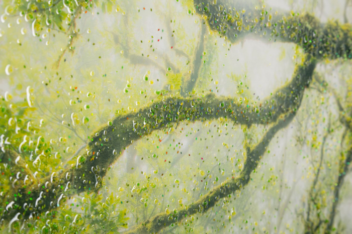 Tablou pădure arbori ceață 90x60 cm – natură misterioasă imprimată pe pânză [3]