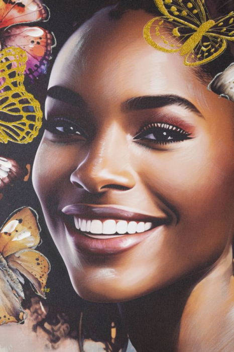 Tablou artistic cu femeie și fluturi colorați - CreativDeco [3]