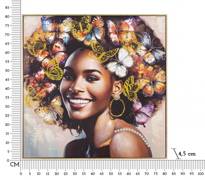 Tablou artistic cu femeie și fluturi colorați - CreativDeco [6]