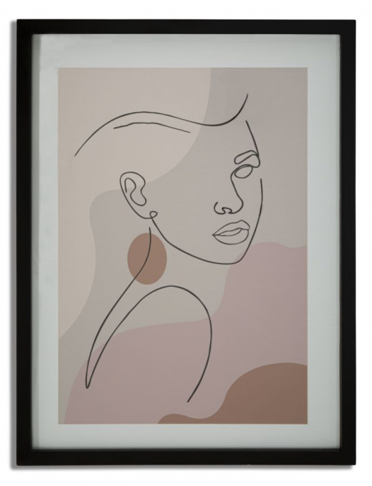 Tablou Profil Feminin Pasteluri CreativDeco - Eleganta si Rafinament Discret [1]