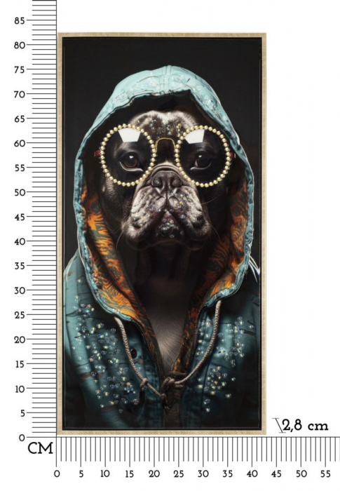 Tablou Pug Gluga Turcoaz Ochelari - CreativDeco [8]