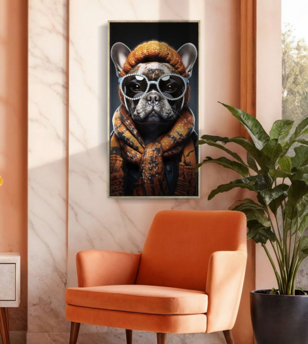 Tablou Bulldog Francez Accesorii Portocalii - CreativDeco [2]