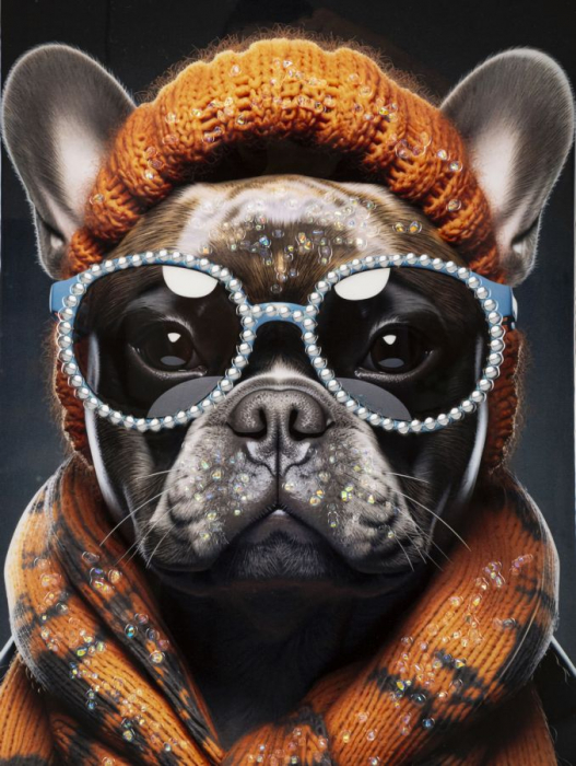 Tablou Bulldog Francez Accesorii Portocalii - CreativDeco [7]