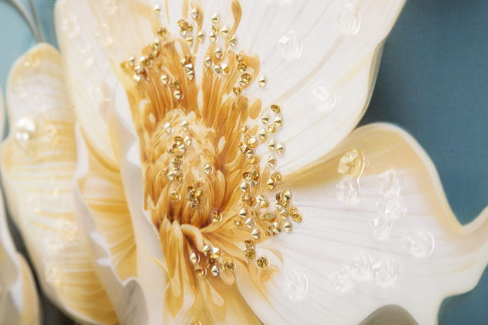 Tablou Flori Elegante Alb Crem - CreativDeco [3]